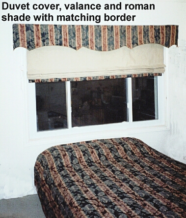 Matching valance, duvet and roman shade